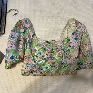 For love and lemons floral crop top